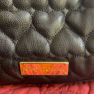 Betsey Johnson Black Heart Stitch hand bag